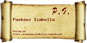 Paskesz Izabella névjegykártya